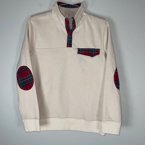 entro Tops - Entro Medium Cream Pullover red plaid